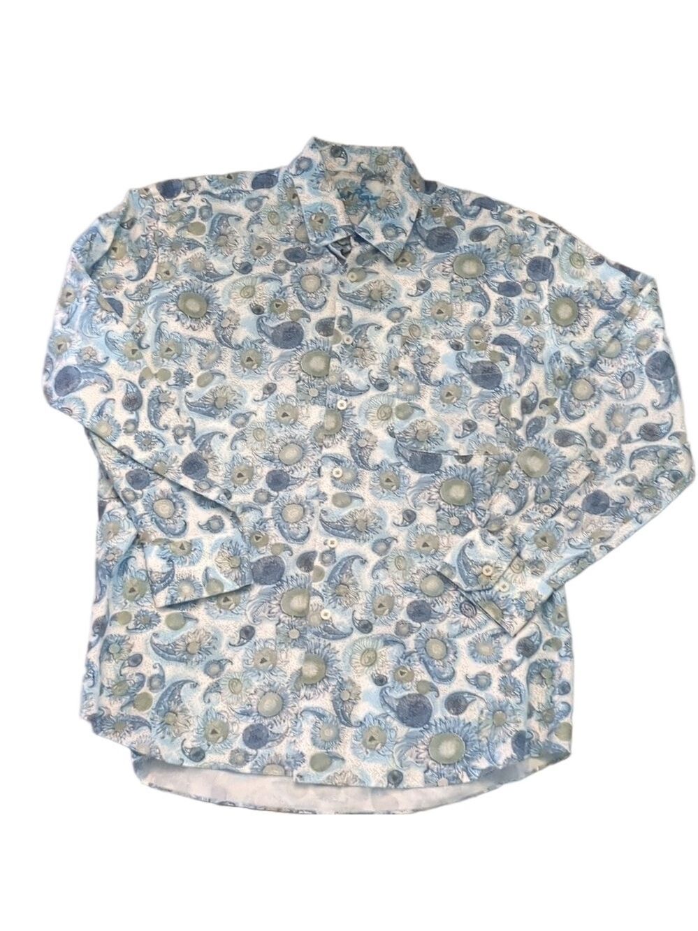 Alan flusser floral button down shirt size Large